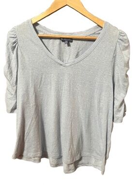 Democracy Light Blue V-Neck Puff Sleeve Women’s Top Size 2X